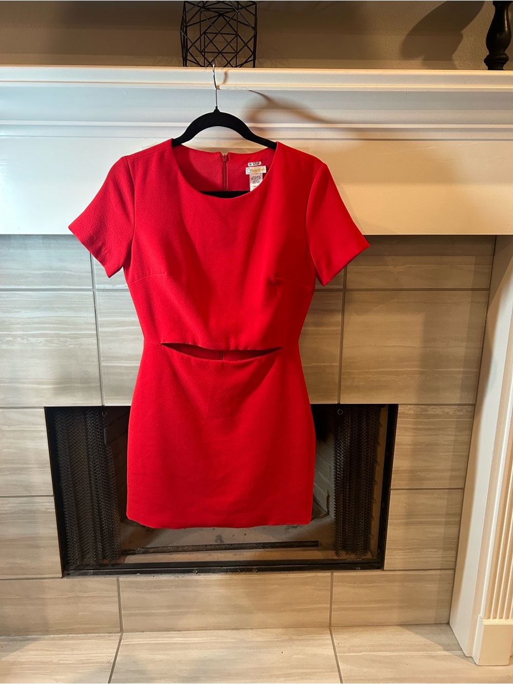 Rubber Ducky Red Short Midriff Cutout Dress  Large
